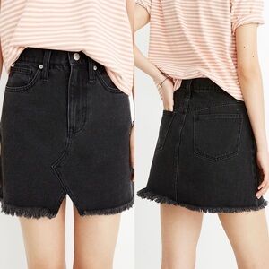 NEW Madewell Rigid Denim A-Line Mini Skirt in Lunar Wash